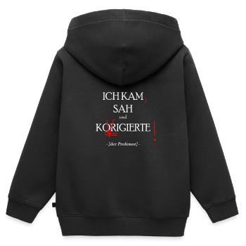 professor geschenk - Kinder Premium Organic Zip Hoodie - Schwarz - Hinten - AI Model Kid Male (0cm)