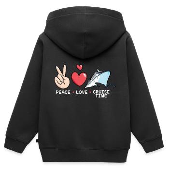 Kreuzfahrt - Kinder Premium Organic Zip Hoodie - Schwarz - Hinten - AI Model Kid Male (0cm)