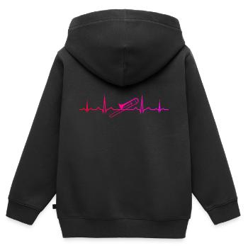 Trombone Brass Instrument Brass Band - Sweat Premium à capuche zippé enfant bio - noir - Dos - AI Model Kid Male (0cm)
