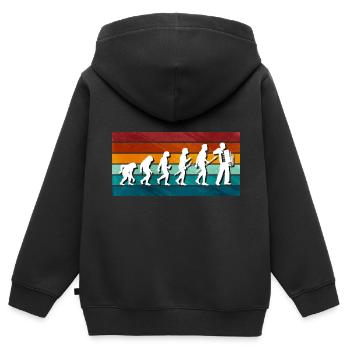 Akkordeon Polka Musik Geschenk - Kinder Premium Organic Zip Hoodie - Schwarz - Hinten - AI Model Kid Male (0cm)