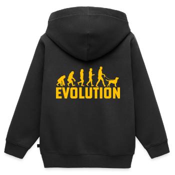 Évolution du Labrador - Sweat Premium à capuche zippé enfant bio - noir - Dos - AI Model Kid Male (0cm)