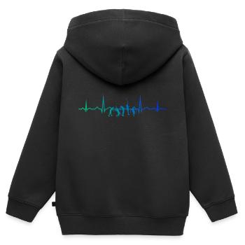 Tennis Tennisspieler Damen Herren Tennis spielen - Kinder Premium Organic Zip Hoodie - Schwarz - Hinten - AI Model Kid Male (0cm)