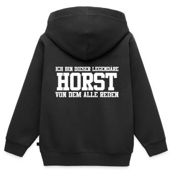 Horst Name Design - Kinder Premium Organic Zip Hoodie - Schwarz - Hinten - AI Model Kid Male (0cm)