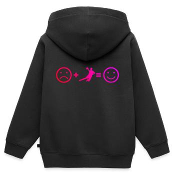 Handballspielen Handball Handballspieler Damen - Kinder Premium Organic Zip Hoodie - Schwarz - Hinten - AI Model Kid Male (0cm)