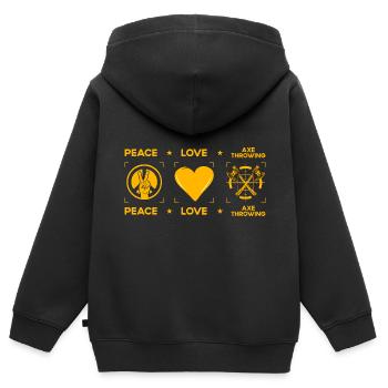Axe throwing - Kids Premium Organic Zip-up Hoodie - black - Back - AI Model Kid Male (0cm)