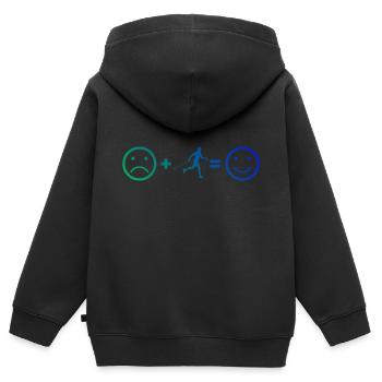 Damen Nordic Walker Walken Herren Nordic Walking - Kinder Premium Organic Zip Hoodie - Schwarz - Hinten - AI Model Kid Male (0cm)