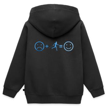 Herren Damen Walking Walker Nordic Walking - Kinder Premium Organic Zip Hoodie - Schwarz - Hinten - AI Model Kid Male (0cm)