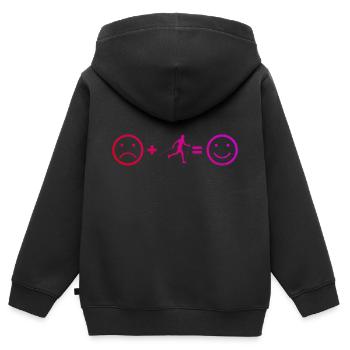 Walking Damen Herren Walken Nordic Walking - Kinder Premium Organic Zip Hoodie - Schwarz - Hinten - AI Model Kid Male (0cm)