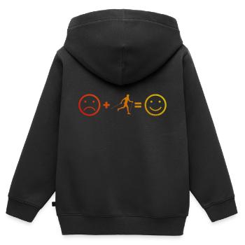 Walker Damen Walken Herren Nordic Walking - Kinder Premium Organic Zip Hoodie - Schwarz - Hinten - AI Model Kid Male (0cm)