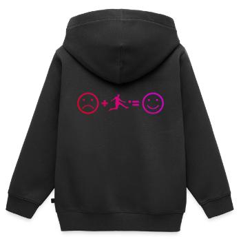 Football Fussballspielen Fussball Fussballspiel - Kinder Premium Organic Zip Hoodie - Schwarz - Hinten - AI Model Kid Male (0cm)