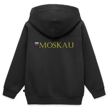 Golden Moscou - Sweat Premium à capuche zippé enfant bio - noir - Dos - AI Model Kid Male (0cm)