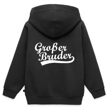 Großer Bruder - Kinder Premium Organic Zip Hoodie - Schwarz - Hinten - AI Model Kid Male (0cm)