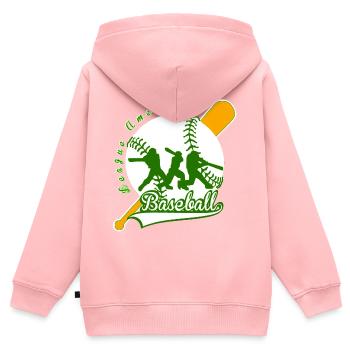 baseball league american - Kinder Premium Organic Zip Hoodie - Rosa - Hinten - AI Model Kid Female (0cm)