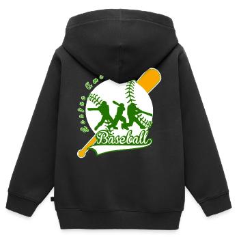 baseball league american - Kinder Premium Organic Zip Hoodie - Schwarz - Hinten - AI Model Kid Male (0cm)
