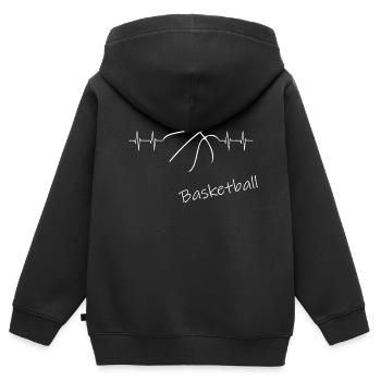 Basketball Streetball - Kinder Premium Organic Zip Hoodie - Schwarz - Hinten - AI Model Kid Male (0cm)