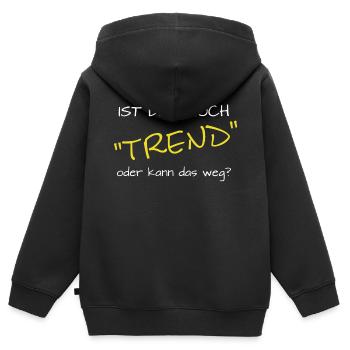 lustiger Spruch Trendsport - Kinder Premium Organic Zip Hoodie - Schwarz - Hinten - AI Model Kid Male (0cm)