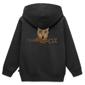 Fuchs schlauer Fuchs schlau wie ein Fuchs - Kinder Premium Organic Zip Hoodie - Schwarz - Hinten - AI Model Kid Male (0cm)