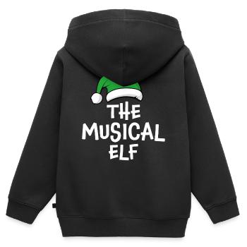 L’elfe musical - Sweat Premium à capuche zippé enfant bio - noir - Dos - AI Model Kid Male (0cm)