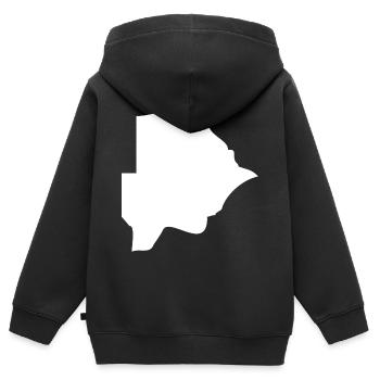 Botswana Landkarte Flagge - Kinder Premium Organic Zip Hoodie - Schwarz - Hinten - AI Model Kid Male (0cm)