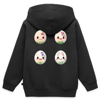Osterei Ostereier Gesichter - Kinder Premium Organic Zip Hoodie - Schwarz - Hinten - AI Model Kid Male (0cm)