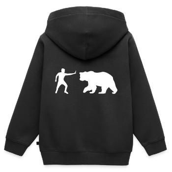Stop Bear - Sweat Premium à capuche zippé enfant bio - noir - Dos - AI Model Kid Male (0cm)