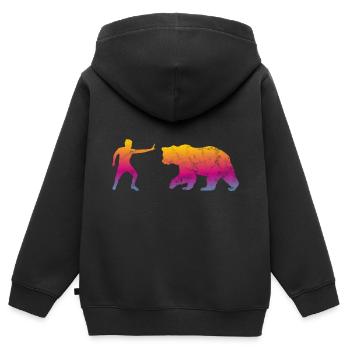 Stop Bear - Sweat Premium à capuche zippé enfant bio - noir - Dos - AI Model Kid Male (0cm)