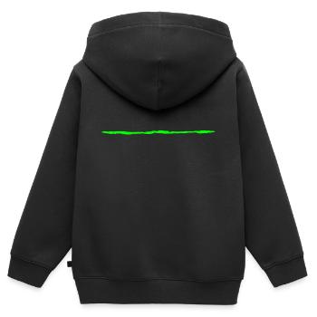 highlight green - Kids Premium Organic Zip-up Hoodie - black - Back - AI Model Kid Male (0cm)