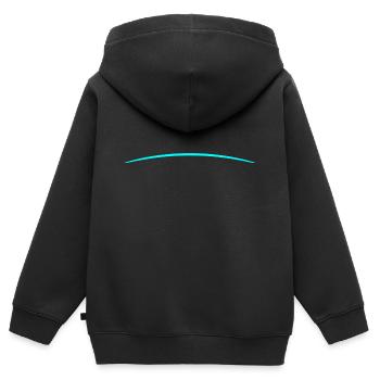 Ligne d'arc turquoise - Sweat Premium à capuche zippé enfant bio - noir - Dos - AI Model Kid Male (0cm)