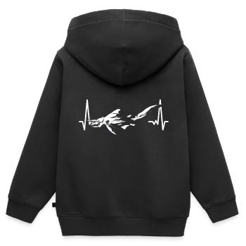 Liebt Kobold Hai Geschenk - Kinder Premium Organic Zip Hoodie - Schwarz - Hinten - AI Model Kid Male (0cm)