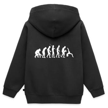 Gymnastik Bodenturnen Sportlehrer Evolution Turner - Kinder Premium Organic Zip Hoodie - Schwarz - Hinten - AI Model Kid Male (0cm)
