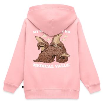 Mes écailles Havo No Medical Value Pangolin - Sweat Premium à capuche zippé enfant bio - rose - Dos - AI Model Kid Female (0cm)