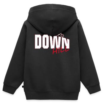 Downhill - Kinder Premium Organic Zip Hoodie - Schwarz - Hinten - AI Model Kid Male (0cm)