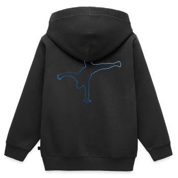 Bboy Bgirl Breakdance Hip Hop Homme - Sweat Premium à capuche zippé enfant bio - noir - Dos - AI Model Kid Male (0cm)