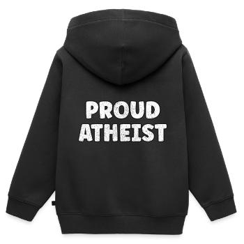 Lustiger Atheist Stolzer Atheist Skeptiker Weihnachten - Kinder Premium Organic Zip Hoodie - Schwarz - Hinten - AI Model Kid Male (0cm)