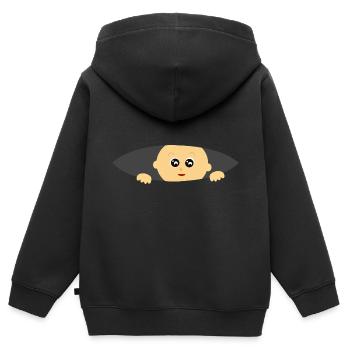 Pregnancy Pregnant Infant - Kids Premium Organic Zip-up Hoodie - black - Back - AI Model Kid Male (0cm)
