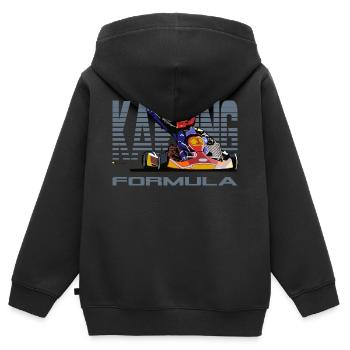 Karting - Sweat Premium à capuche zippé enfant bio - noir - Dos - AI Model Kid Male (0cm)