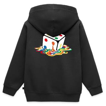 Melting game cube - Kids Premium Organic Zip-up Hoodie - black - Back - AI Model Kid Male (0cm)