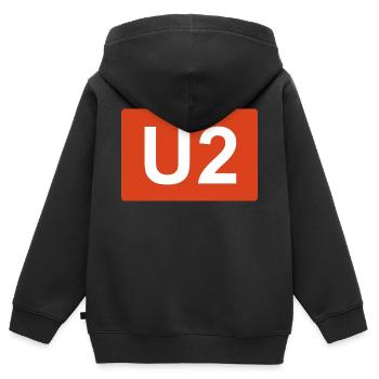Berlin U-Bahn Linie U 2 Schild - Kinder Premium Organic Zip Hoodie - Schwarz - Hinten - AI Model Kid Male (0cm)