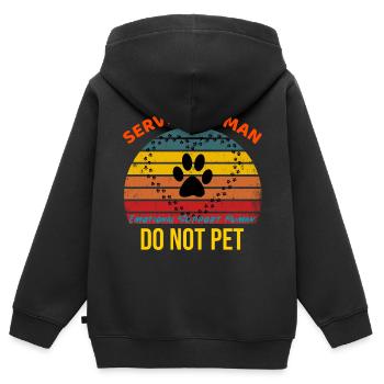 Service Mensch, Emotionale Unterstützung Mensch - Kinder Premium Organic Zip Hoodie - Schwarz - Hinten - AI Model Kid Male (0cm)