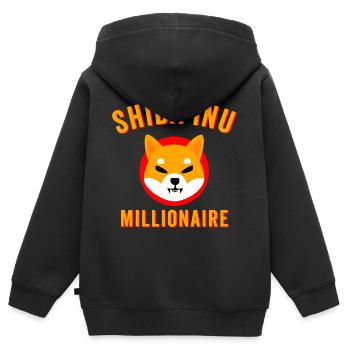 Shiba Inu Token - Shiba Inu Münze, Shib Münze, Shib - Kinder Premium Organic Zip Hoodie - Schwarz - Hinten - AI Model Kid Male (0cm)