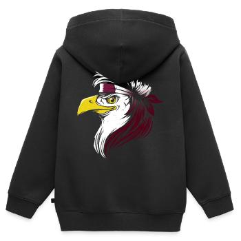 Qatar - Sweat Premium à capuche zippé enfant bio - noir - Dos - AI Model Kid Male (0cm)