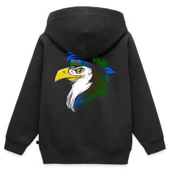 Roma - Kids Premium Organic Zip-up Hoodie - black - Back - AI Model Kid Male (0cm)