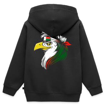 Macédoine - Sweat Premium à capuche zippé enfant bio - noir - Dos - AI Model Kid Male (0cm)