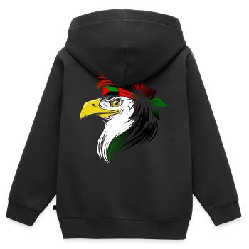 Martinique - Kinder Premium Organic Zip Hoodie - Schwarz - Hinten - AI Model Kid Male (0cm)