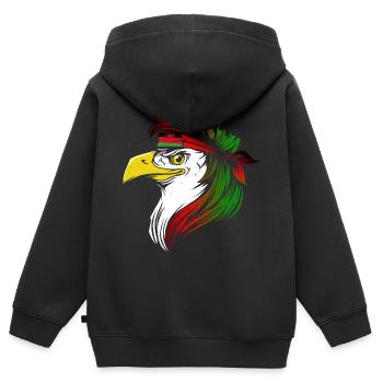 Malawi - Sweat Premium à capuche zippé enfant bio - noir - Dos - AI Model Kid Male (0cm)