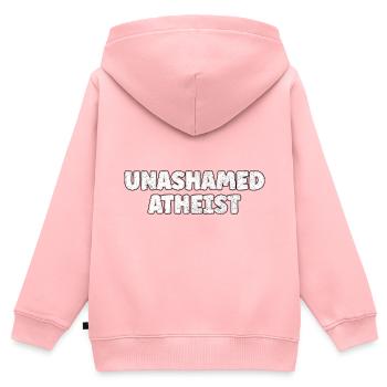 Unverschämter Atheist Stolzer Atheist Skeptiker Weihnachten - Kinder Premium Organic Zip Hoodie - Rosa - Hinten - AI Model Kid Female (0cm)