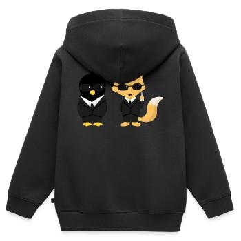 Geeks in schwarz - Kinder Premium Organic Zip Hoodie - Schwarz - Hinten - AI Model Kid Male (0cm)