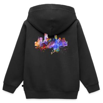 Frankfurt Skyline Farben - Kinder Premium Organic Zip Hoodie - Schwarz - Hinten - AI Model Kid Male (0cm)