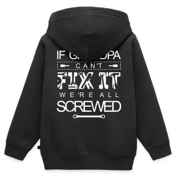 Best Grandpa. Opa. If grandpa cant fix it - Kinder Premium Organic Zip Hoodie - Schwarz - Hinten - AI Model Kid Male (0cm)
