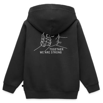Gemeinsam sind wir stark - Kinder Premium Organic Zip Hoodie - Schwarz - Hinten - AI Model Kid Male (0cm)